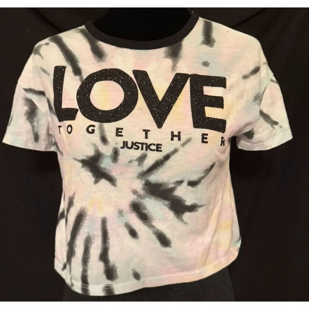 #153 - Justice “Love Together” Tie-Dye Tee Girls Small